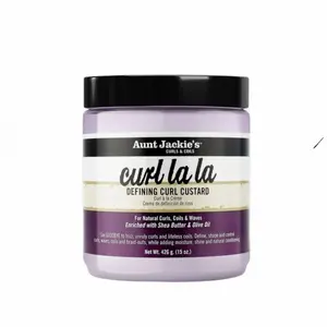 Aunt Jackie's Curl La La Defining Custard Curly Hair Gel, for Natural Curls, Coils & Waves, Enriched with Shea Butter & Olive Oil, 428g