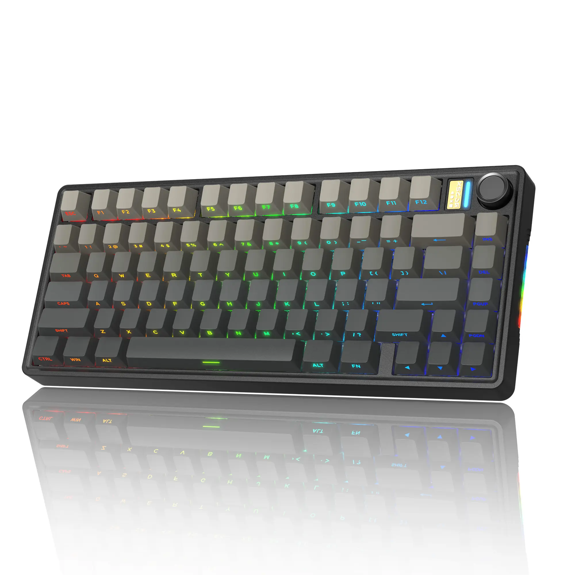 7KEYS BJ75 Wireless Mechanical Keyboard, 75% Gasket-Mount Gaming Keyboard with Volume Knob, Tri-Mode Connection (Bluetooth 5.0 / 2.4G / USB-C), Hot-Swappable Switches, RGB Backlight & Side Lighting, for PC/Mac/Linux tiktokshopbacktoschool