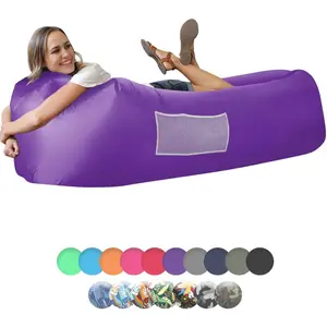 Inflatable Lounger Air Sofa Hammock-Portable,Water Proof& Anti-Air Leaking Design-Ideal Couch for Backyard Beach Traveling Camping Picnics & Music Festivals