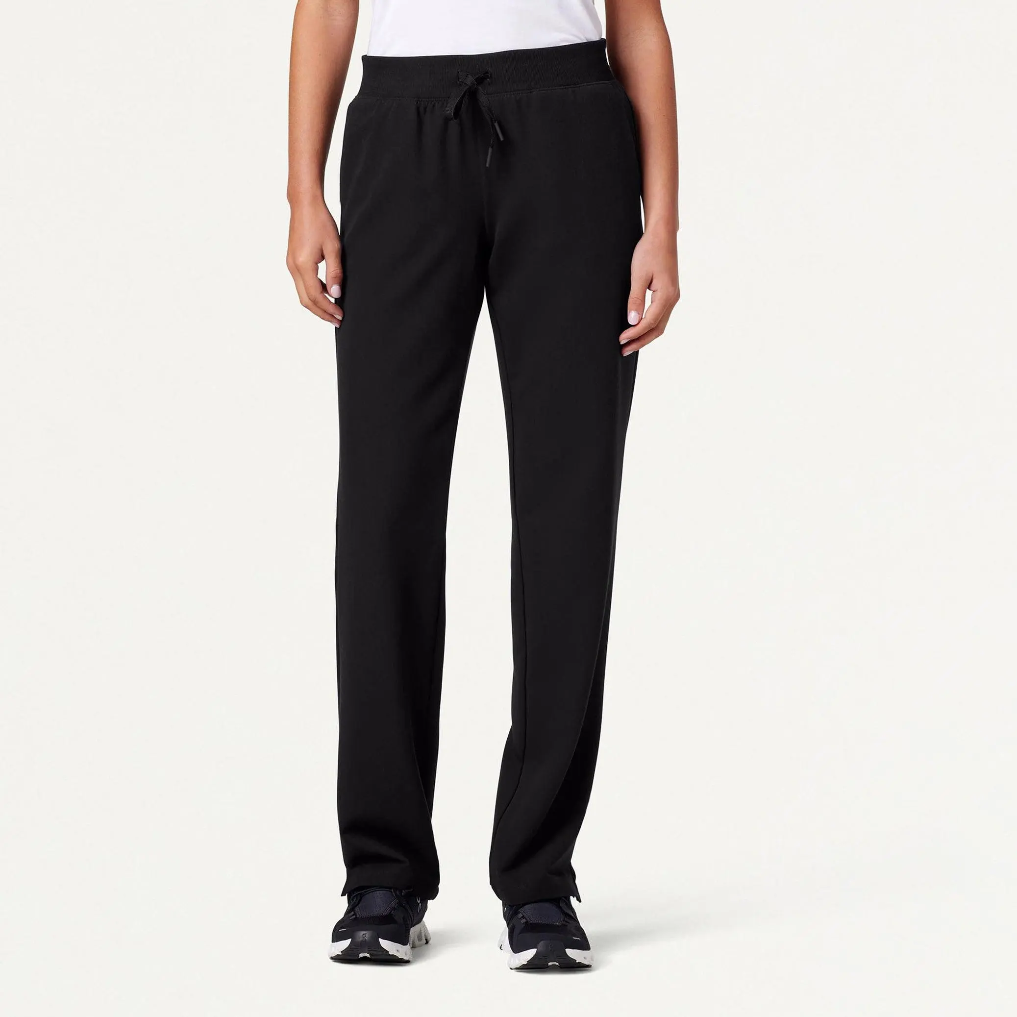 JAANUU Women's Xenos Classic Straight-Leg Scrub Pants in Soft UltraLAST 4-Way Stretch Spandex with 5 Pockets, Zip Detail & Adjustable Waistband, Workwear, Zippers, Everyday, Woven, Style, Water‑Repellent