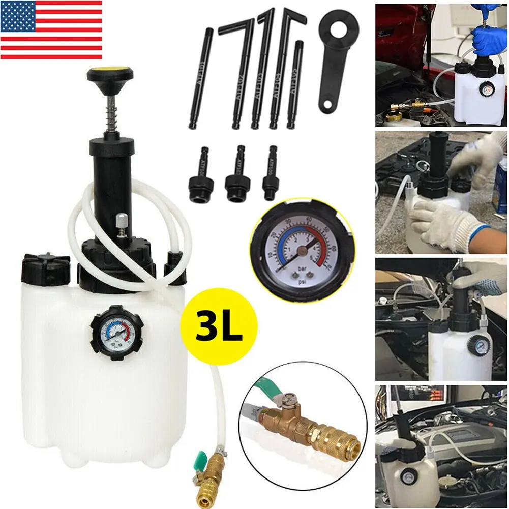 SJPACK Transmission Oil Filling System Fluid Pump Manual Tool With 8pc ATF Adaptors 3L