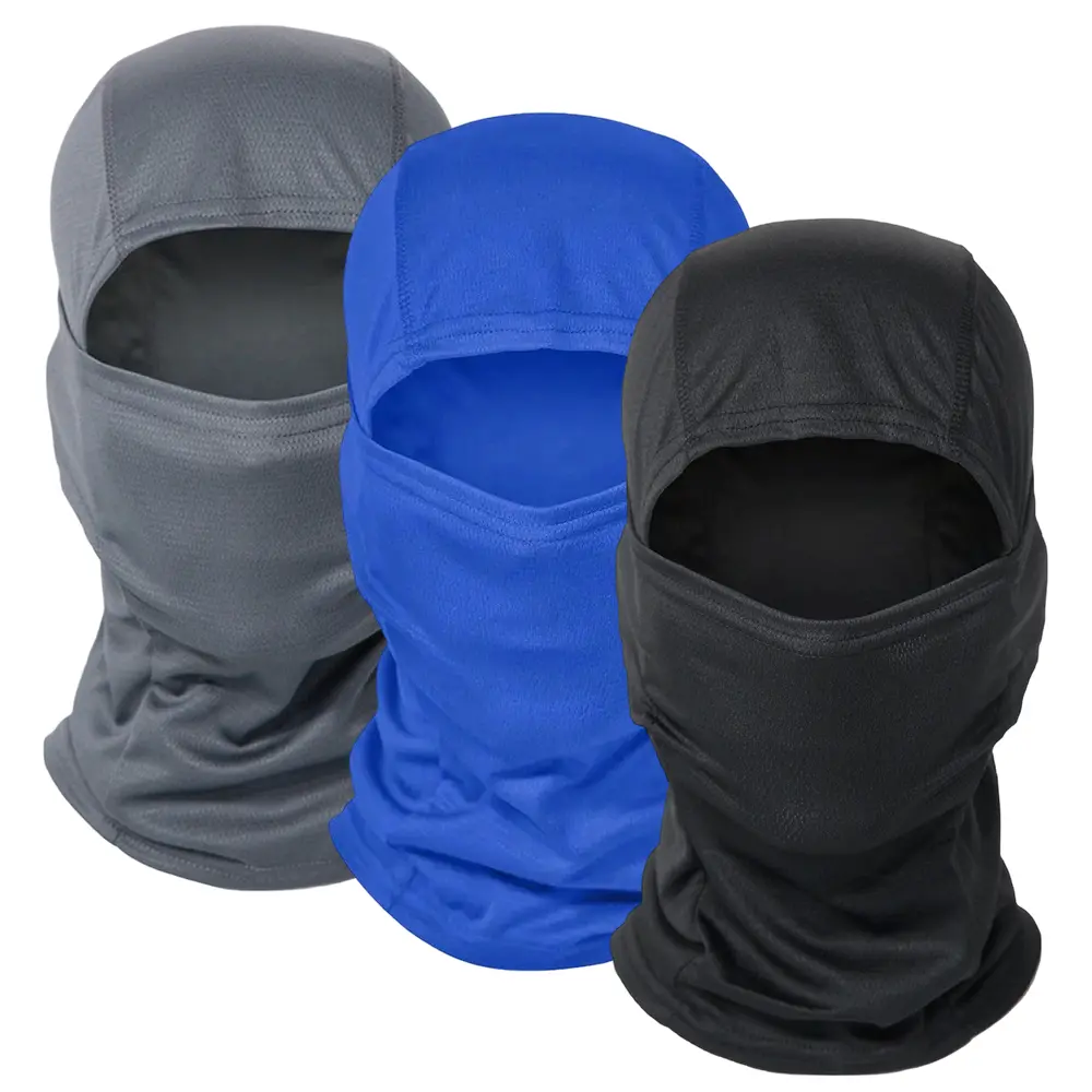 Men's 3-Pack Cooling Breathable Balaclava Headwear Mask Set - Automotive & Motorcycle Protective Gear, Elastic Balaclava, Mesh Fabric, Moisture-Wicking Quick Dry, Full Coverage Universal Size, UPF50+, Machine Washable for Outdoor Sports
