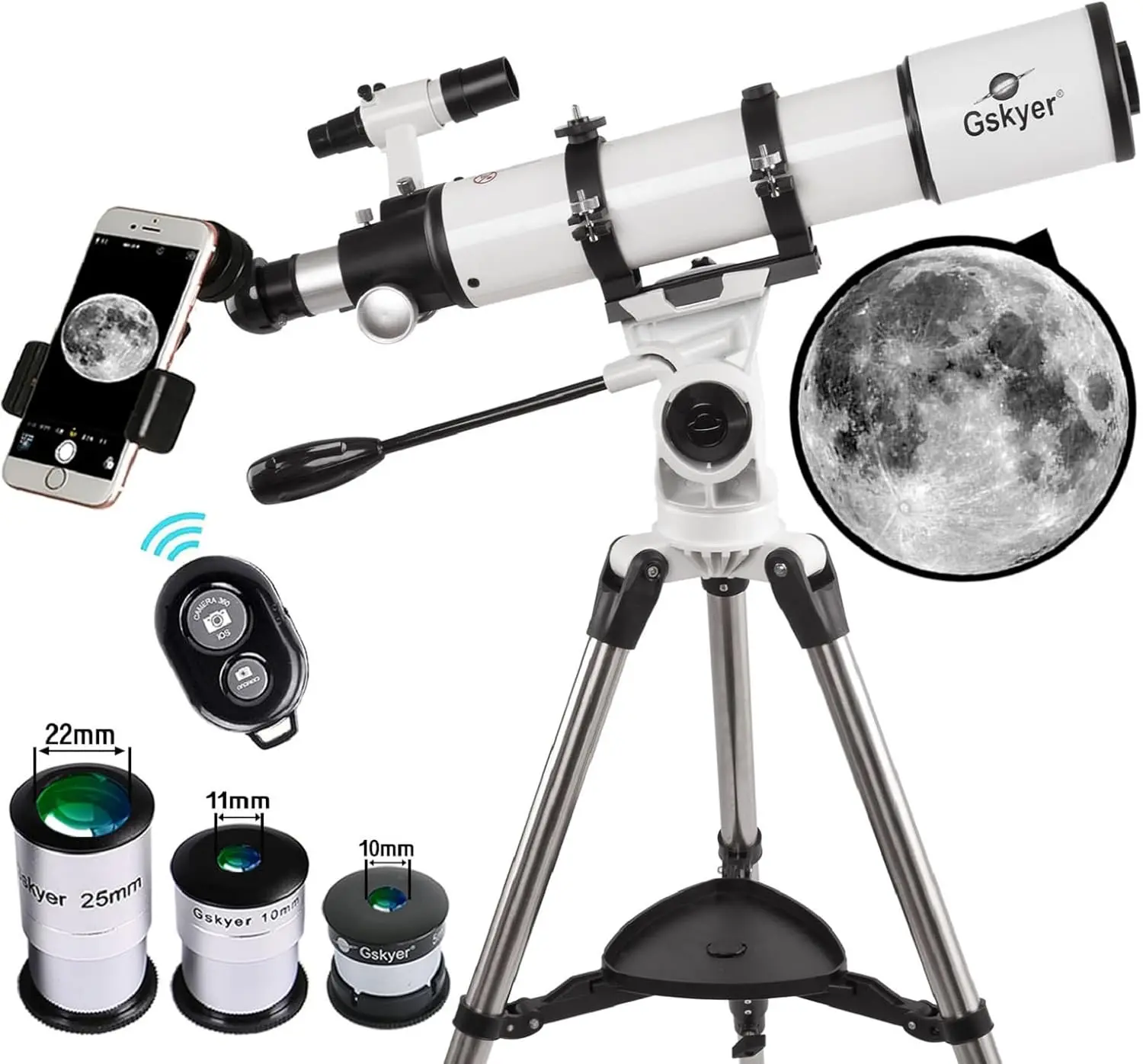 Gskyer Telescope - 90x600mm AZ Astronomical Refractor Telescope telescope  5000x webb space telescope g skyer gskyer70400 Summer Gift