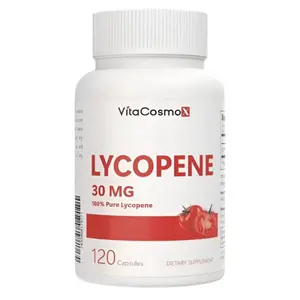 VitaCosmoX Lycopene 30 mg – 120 Vegan Capsules | Plant-Based Dietary Supplement | Catered for Men & Women
