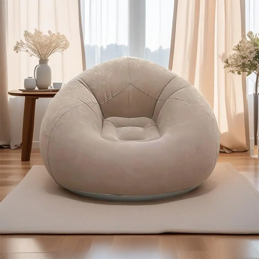 Inflatable Boneless Sofa, Portable Folding Inflatable Couch for Family Camping, Comfortable Upholstered Seat for Living Room, Camping Essentials, Hammock-Style Pillow, Pilates Board Companion