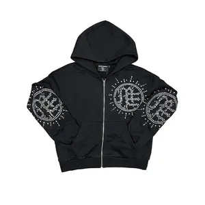 ‘Eclipse’ Black Rhinestone Hoodie