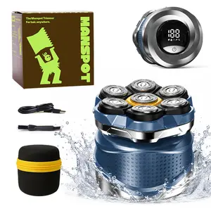 MANSPOT 7D Electric Shaver (with Travel Case), 2026 Upgraded Model with Magnetic Attachment, designed specifically for men with thinning hair, IPX6 waterproof rating, suitable for wet or dry use on the scalp, face, beard, and body, USB rechargeable,summer