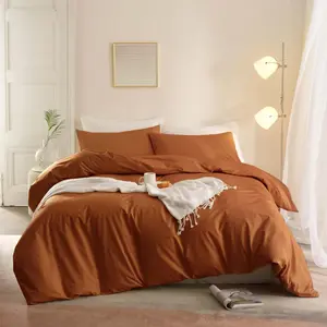 Ultra Soft Down Comforter Set with Zipper and Pillowcase, Easy Care Breathable Bedding, Simple Style, Perfect Christmas Gift, Breathable Duvet Set