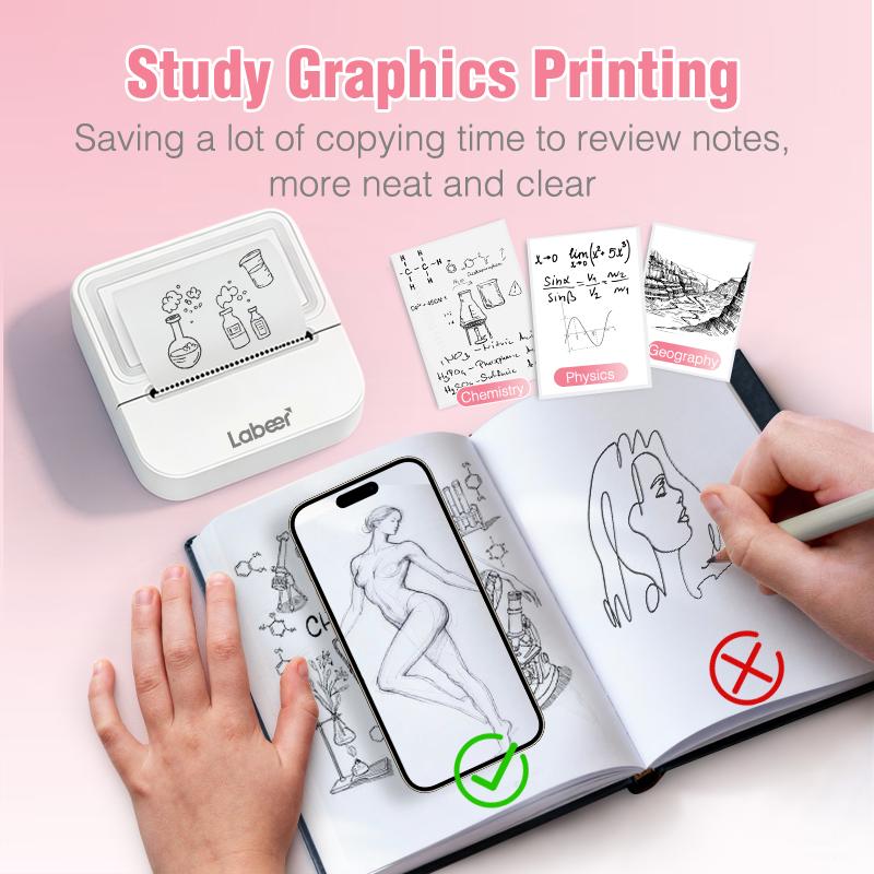 Labeer Mini Sticker Printer-2 Inch Bluetooth Thermal Pocket Printer, Inkless Portable Printer for Study Notes, Printer, Photos, Journals, Memos, Lists,Sticky Label, Ideal Gift for Valentine's Day, TikTokShopBlackFriday