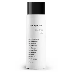 Boldly Basic Fragrance Free Shampoo - Gentle on Sensitive Skin and Hair - Unscented - Dermatologist Tested - Sulfate Free - Paraben Free - Gluten Free - Non Comedogenic and Hypoallergenic