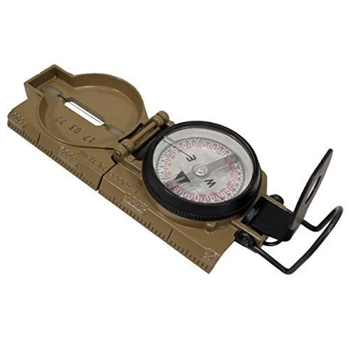 Cammenga Lensatic Compass - Phosphorescent, Coyote Brown Camping & Hiking Gear for Outdoor Survival Navigation Equipment, Survival Gear, Portable