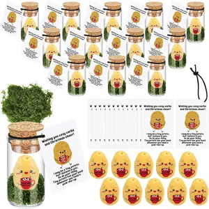 Teacher Appreciation Gifts-25 Set Employee Appreciation Gifts Bulk Thank You Gift for Coworker Staff Teacher Nurse Social Worker Volunteer Desk Pet Positive Resin Animal Pun Note Card Team Office Party Favor (Cute Potato)