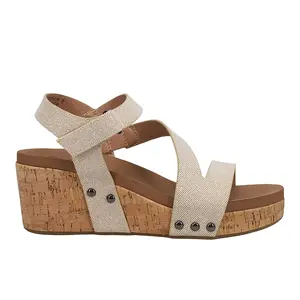 Corkys Womens Spring Fling Studded Ankle Strap  Casual Sandals Casual Mid Heel 2-3" - Beige