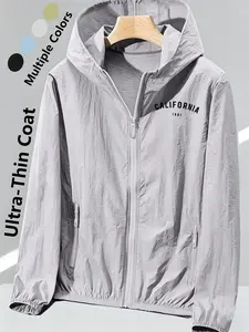Women's Hooded Sun Protection Skin Jacket With California 1991 Print Lightweight Breathable Windbreaker Loose Slim Fit Multiple Colors Versatile Daily Commute Travel Outdoor Casual Sun Protective Coat Jacket Plus Size For Women Outdoors