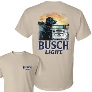 [Sale Up To 30%] Busch Light Dog Tee, Sunset Graphic Shirt with Black Lab and Cooler Design, Outdoor Beer Lover Casual Style Trend 2025 Shirt, Gift For Men, Women
