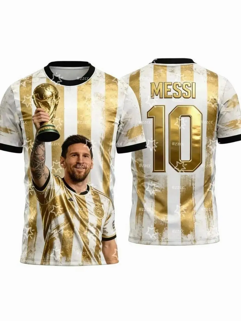 2026 Messi No.10 Football Jersey Soccer Jersey Argentine Football Fan Gift Summer Sports Men's Short-Sleeve Shirt Y2K Style