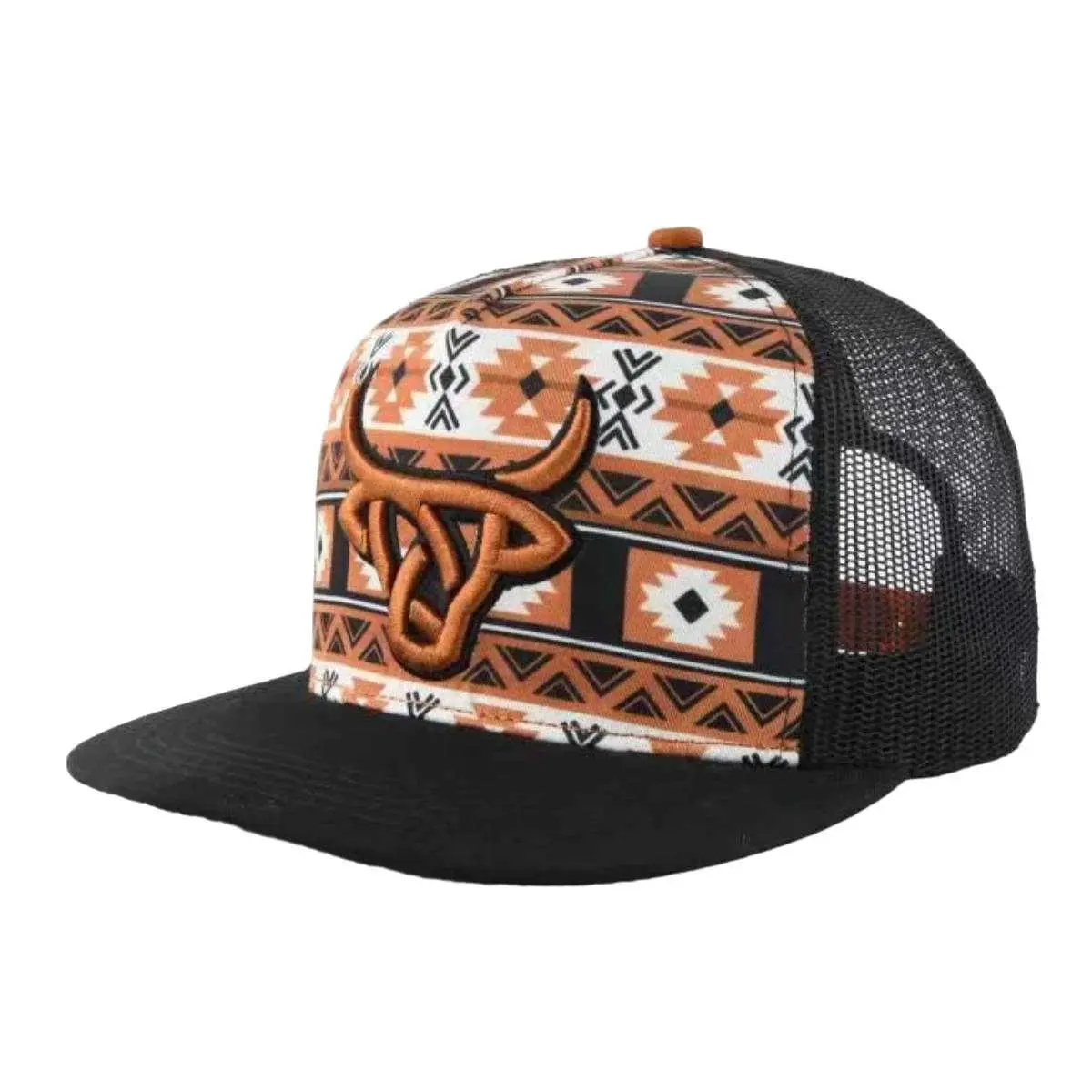 Lost Calf Unisex Xipe Flat Black Mesh Back Snapback Hats