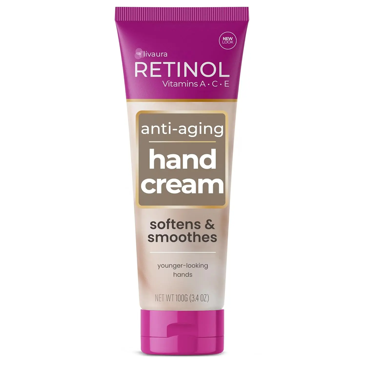 LIVAURA Retinol Anti-Aging Hand Cream - Daily Lotion for Dry, Cracked Hands | Moisturizing hand lotion that softens dry, cracked hands and smooths aging skin - non-greasy travel-size cream, women and men