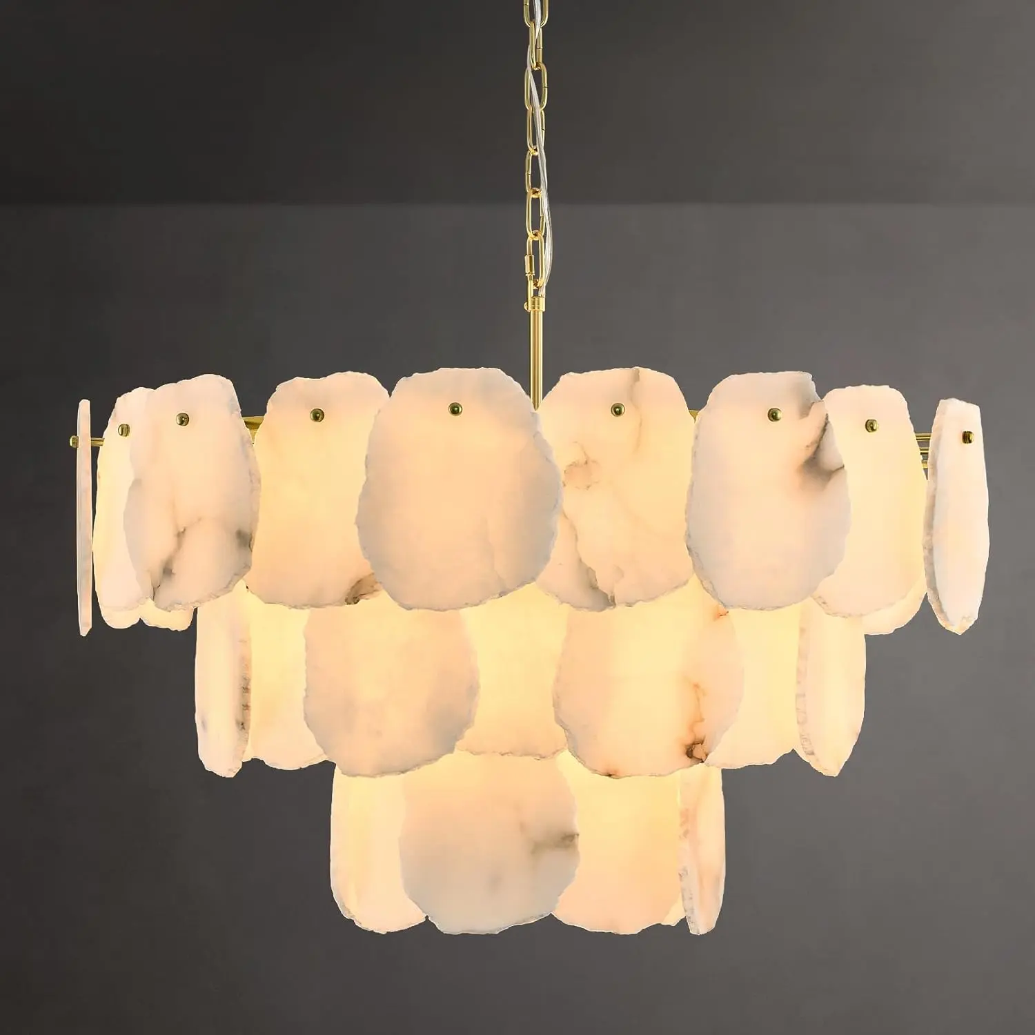 16-Light 32 in. Dimmable Alabaster White Chandelier Large Living Room, Dining Room Kitchen Island with Bulbs Included