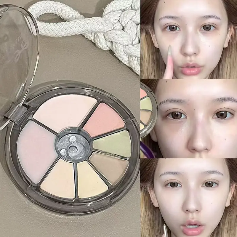 7-Color Concealer Palette, Full Coverage Color Correcting & Contour System, Covers Acne Marks, Dark Circles & Redness, Smooth Waterproof Long-Wear Formula