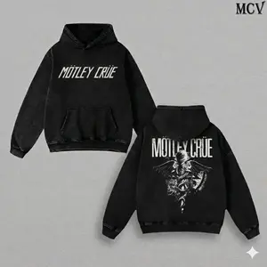 90s Glam Rock Album Inspired Washed Hoodie, Vintage Distressed Band Style Oversized Pullover