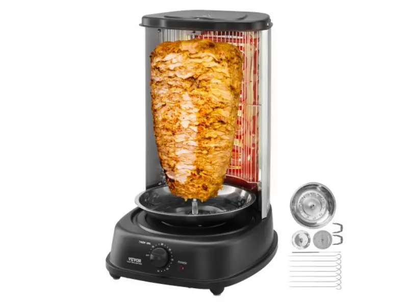 Vevor 1780W Power Stainless Steel Vertical Shawarma Grill - Gyro Rotisserie Doner Machine, Black Model LSKRJ13LBSDR6ZC7WV1