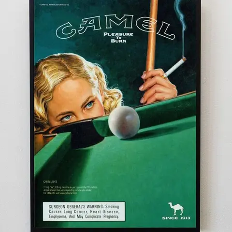 Vintage Camel Poolhall Pinup Poster (No Frame)