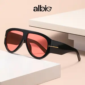 2026 New Retro Oversized 80s Style Aviator Sunglasses - Unisex Fashionable Glasses with Full Rim Thick Frame, UV400 UV-Protection Lens, Ideal Men's Gift