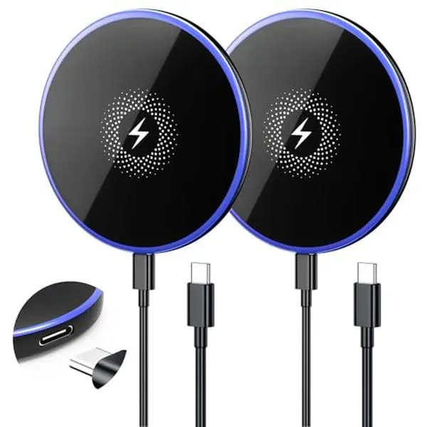 Wireless Charger 2Pack 6FT 15W Samsung Magnetic Wireless Charger Fast Charging Pad for Samsung Galaxy S26 S25 Ultra/S24 FE/S23 Ultra/S22/S21/Z Google Pixel 9 8a 7a 8 7 Pro | Strong Magnet Technology