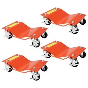 Car Dolly Set of 4, 6000LBS Heavy Duty Wheel Dolly Set for Moving Cars, Car Mover Wheel Dollie Cart Moving Cars, Trucks, Trailers, Motorcycles, Dirt Bike, Orange