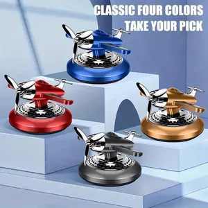 Car Air Freshener, Solar Rotating Aroma Diffuser, Aluminum Alloy Material, Long-Lasting Fragrance, Odor Eliminator, Car Odor Remover, Stylish Dashboard Decoration, Alloy Body, No Batteries Needed, Cool Interior Accessories, Car Accessory