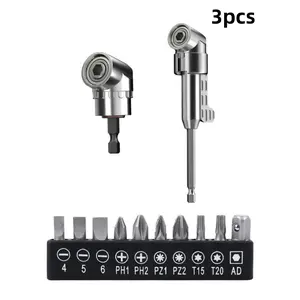 Right-Angle Drill Bit Accessory Set(3pcs) with Multi-function Bend Screwdriver Bit Include 2Pcs  105° Right Angle Drill Attachment 10 Short Screwdriver Bits Screwdriver Bit Kit  Suitable for Narrow Spaces Bits for Heavy-Duty Tool Kit angle drill adapter