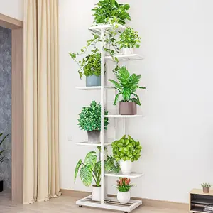 7-Tier Multi-Layer Metal Plant Stand for 8 Pots – Heavy Duty Indoor Outdoor Flower Shelf – Space-Saving Display Rack – Stylish Organizer for Living Room, Balcony, Patio – Modern Home Decor