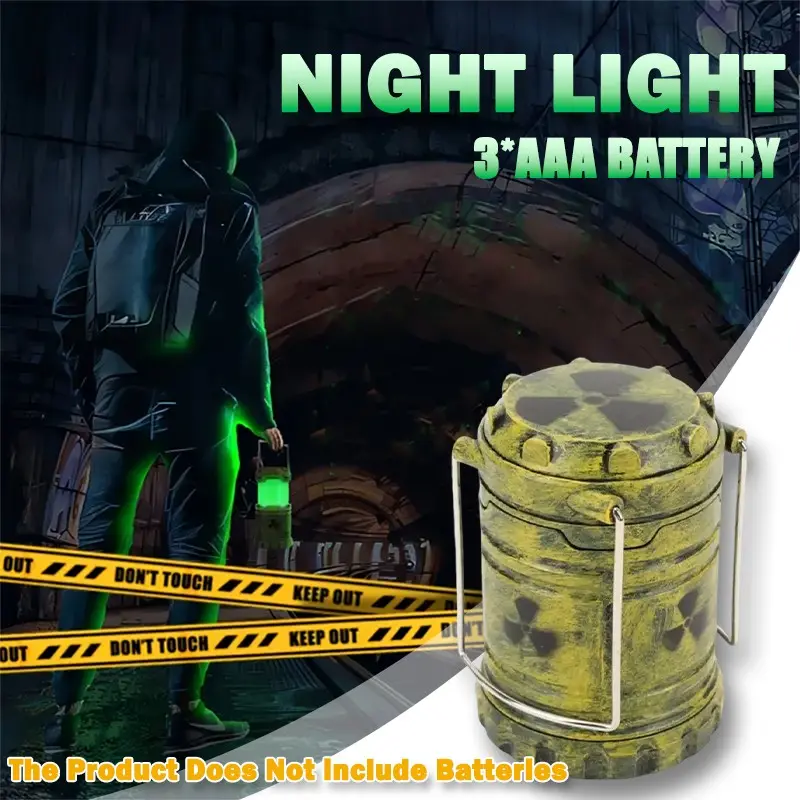 Simulation Nuclear Reactor Lantern Handheld Camping Light Halloween/Christmas Party Decor Night Light Home Decor Ornaments Birthday Gift Illuminated Lantern Battery Powered Ornament Decoration