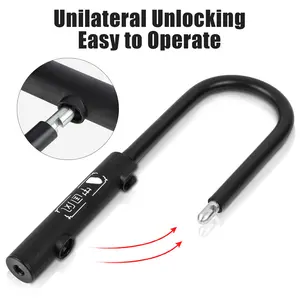 WEST BIKING Durable Steel Bicycle U-Lock Anti-Theft Double Open Bike U Lock with Alloy Material Resistant Motorcycle Bike U Lock