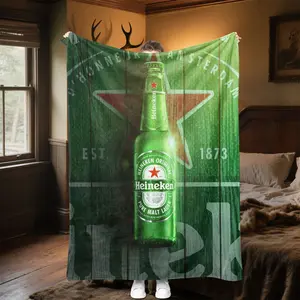 Heineken Beer03 patterned printed blanket, a blanket for the living room, bedroom, office and lunch break, a portable blanket suitable for all four seasons, a holiday gift for family and friends