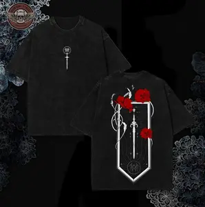 Sleep Token "Damocles Crest" Red Roses Heavy Metal Shirt, Even In Arcadia Album Merch, Unisex Oversize Rock Band Washed Heavyweight Cotton T-shirt, Gift For Rock Music Lovers, Gothic Punk Emo Grunge Y2K Outfits