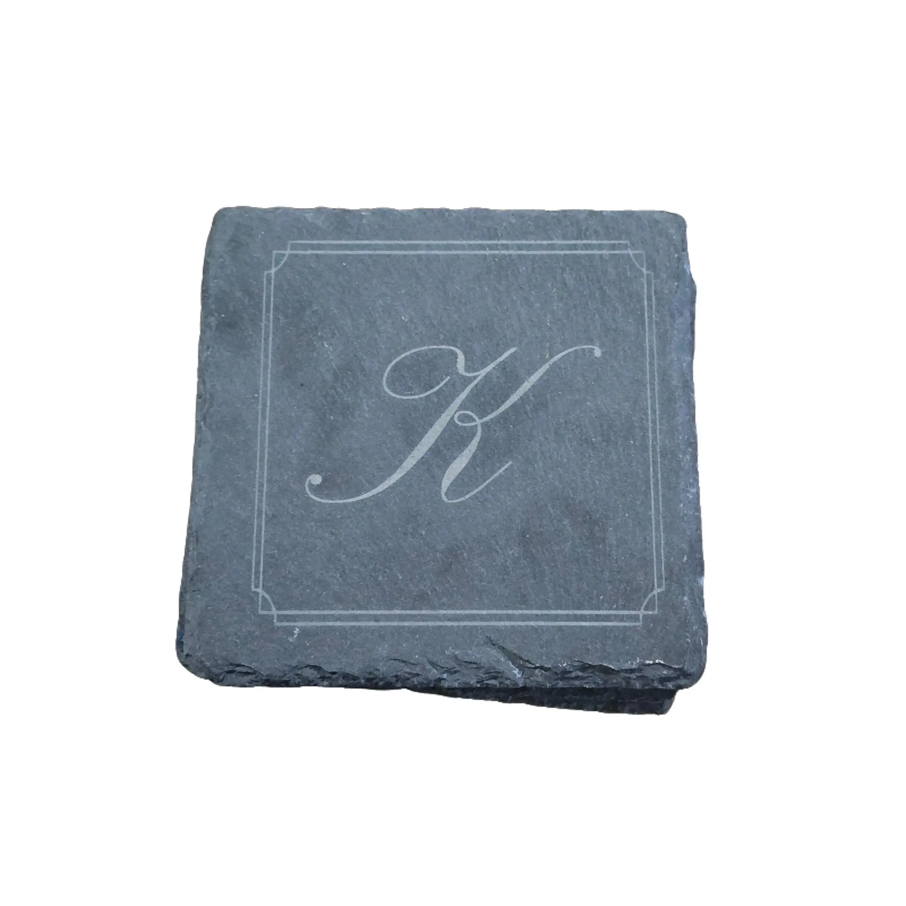 Laser Engraved Slate Coasters - Customizable Design, High-Quality Finish, Ideal for Home or Office Use