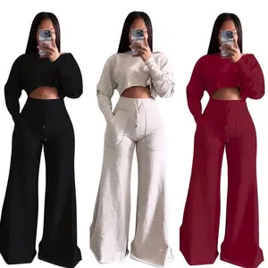 Women's Casual 3-Color Autumn and Winter Sports Mopping Pants Set