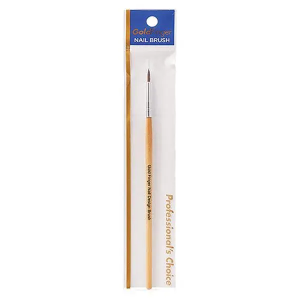 Gold Finger Nail Design Brush