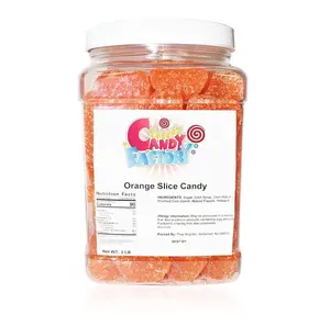 50 Oz Orange Slices Gummy Candy, in Reuseable Jar, No Preservatives, Naturally Flavored Bulk Chewy Candy