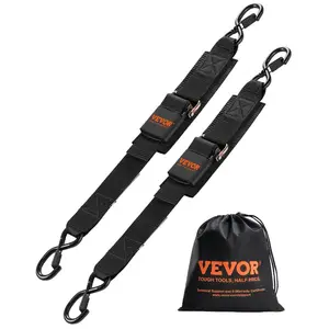 VEVOR Retractable Ratchet Straps, 2 inx 4 ft Ratchet Tie Down Straps with Security Lock S Hooks, 2 Pack Heavy Duty Ratchet Tie Down Straps with 1500 lbs Break Strength, for Trailers, Vehicles, BoatVEVOR Super Brand Day