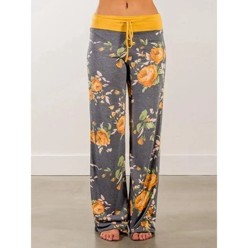 Stretchy loose fit wide leg yoga pants-fashion women's casual drawstring lounge pants pajama Stretchy loose fit wide leg yoga pants-fashion women's casual drawstring lounge pants pajama