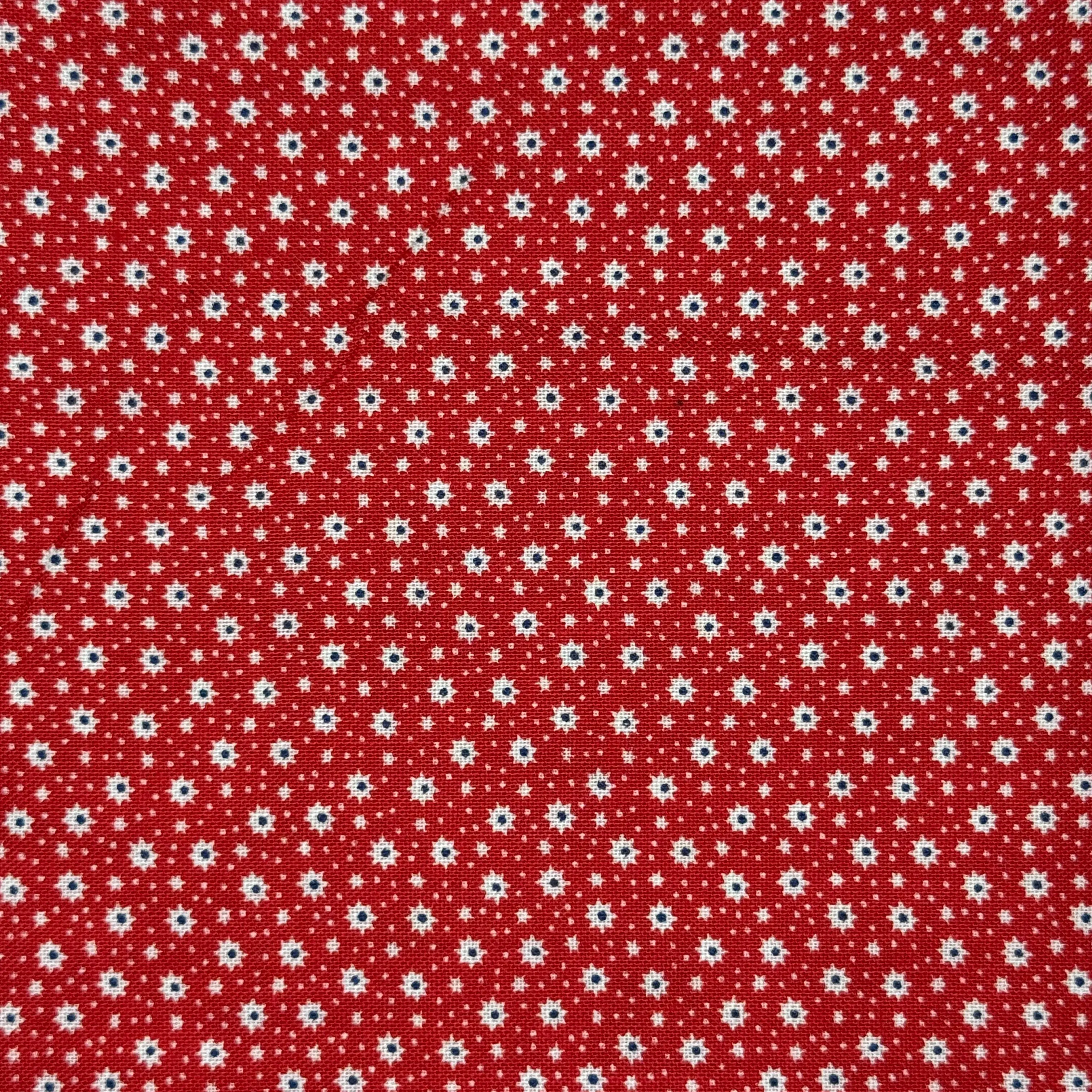 Vintage Fabric - Red Starburst Floral