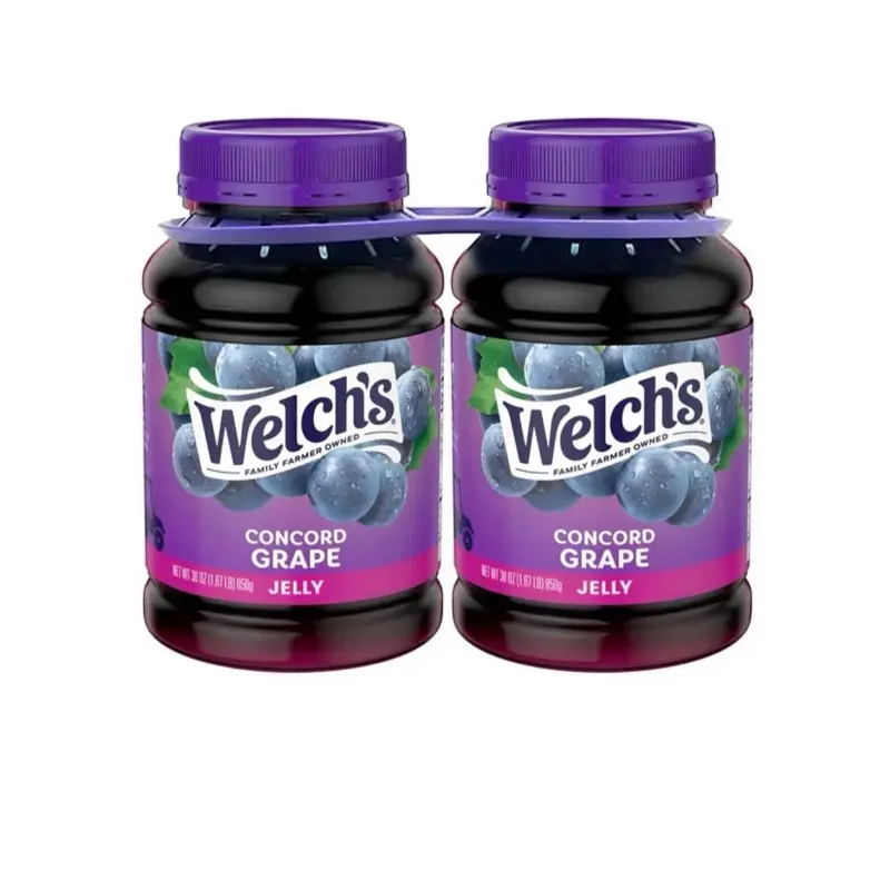 Welch's Concord Grape Jelly 30 Oz Jars 2 Twin Pack Family Farmer Grown Pure Fruit Spread