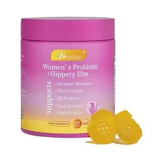 LEEFAR Her Probiotics Gummies MI - All in One Solution with Slippery Elm and Prebiotics & Lactobacillus Probiotic Blend for Women's pH Balance and Dryness Hawaiian Pineapple Gummies Dietary Supplement