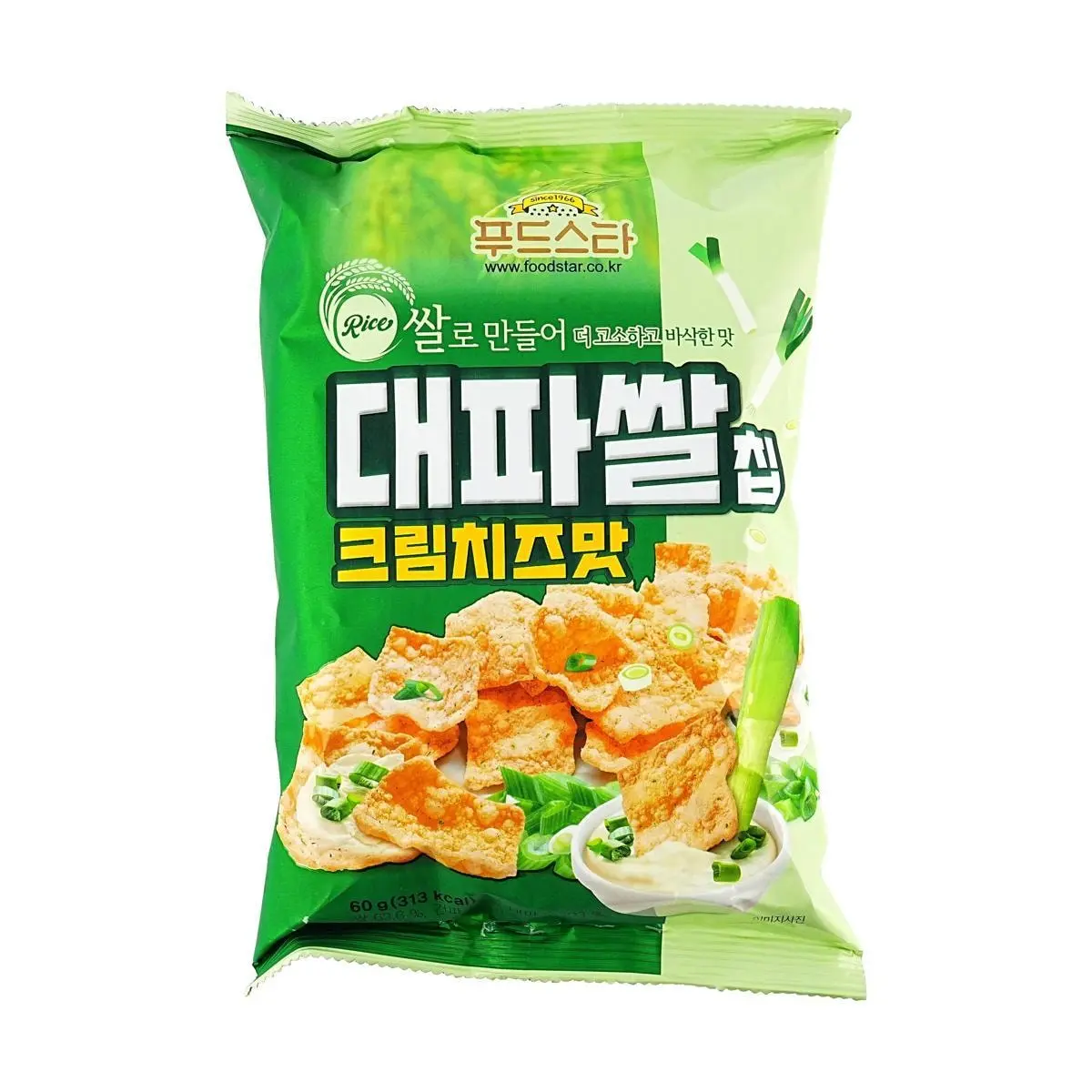 JAYONE Korean Green Onion Cheese Rice Crackers 60g - Crispy Savory Snack for All Ages