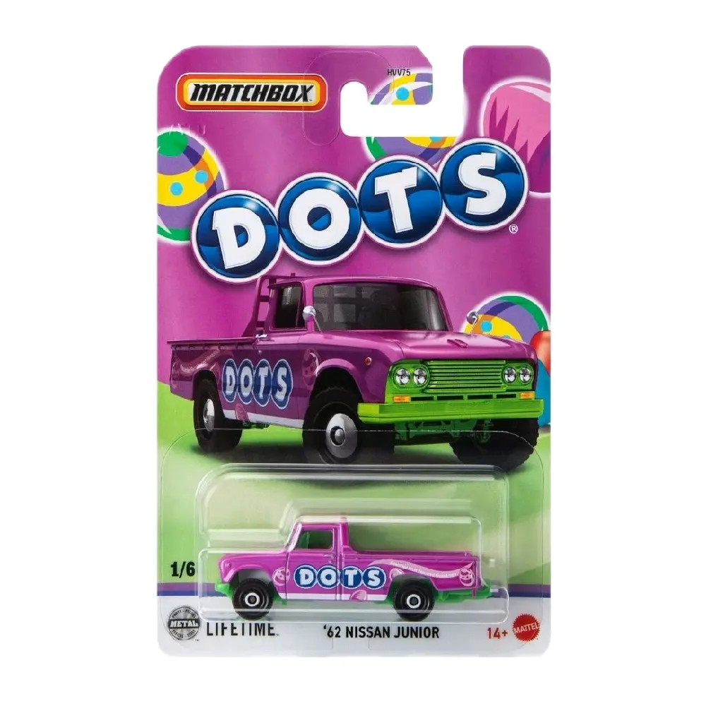 Matchbox Scale 1/64 Diecast Car Model - 1962 Classic Nissan Junior Pickup, DOTS Display Collectible for Model Cars Enthusiasts