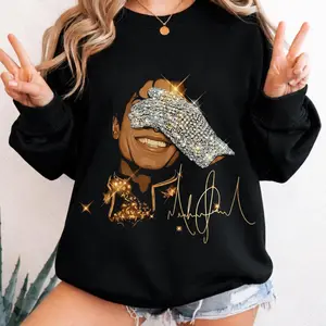 Michael Jackson King of Pop Halftone Graphic Sweatshirt, MJ King of Pop Pullover Hoodie For Men & Women