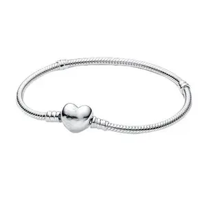 1pc Copper Plated Thick Silver Bracelet Snake Bone Basic Chain DIY Bracelet